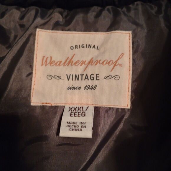 Original Weatherproof Vintage Black Puffer Vest XXL Gray Lining WLP 11590 Big - Picture 4 of 7